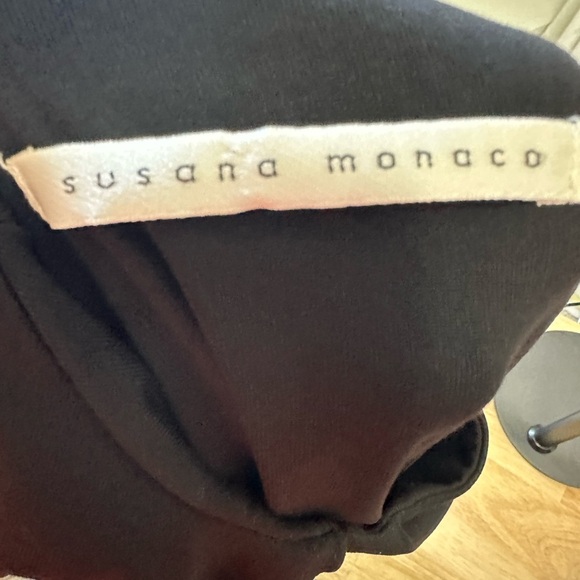 Susana Monaco long sleeve formal Black Dress with scrunched side fitted size L - Picture 4 of 8